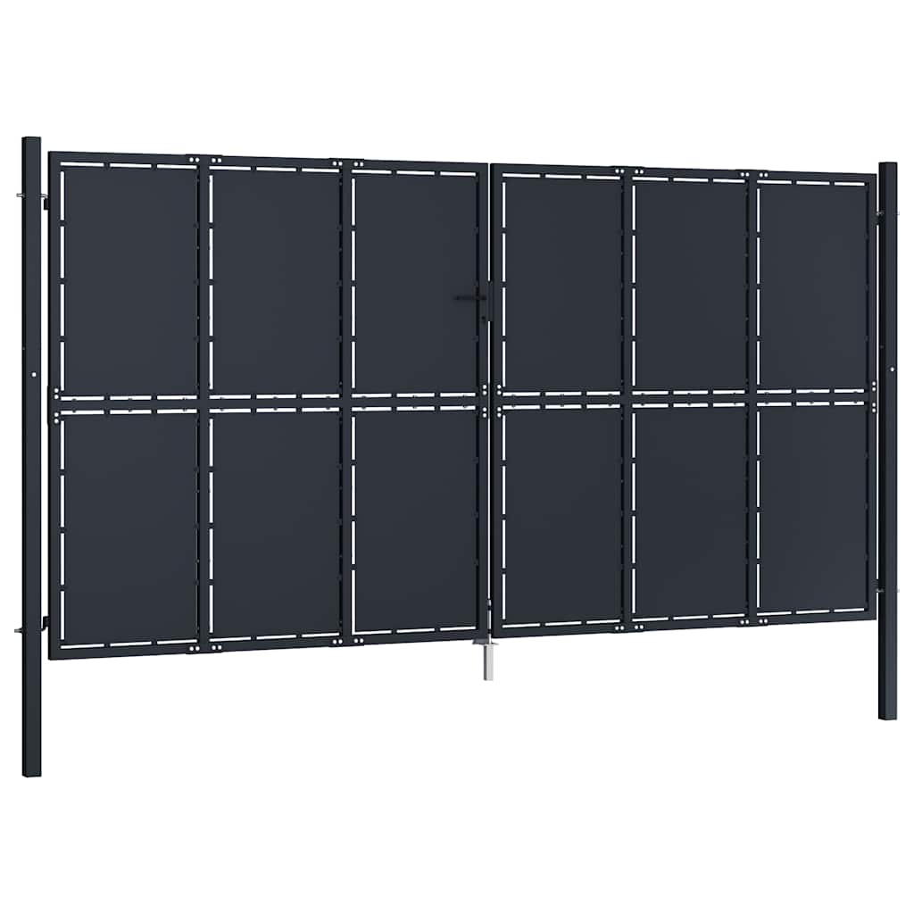 Cancello da Giardino in Acciaio 400x175 cm Antracite