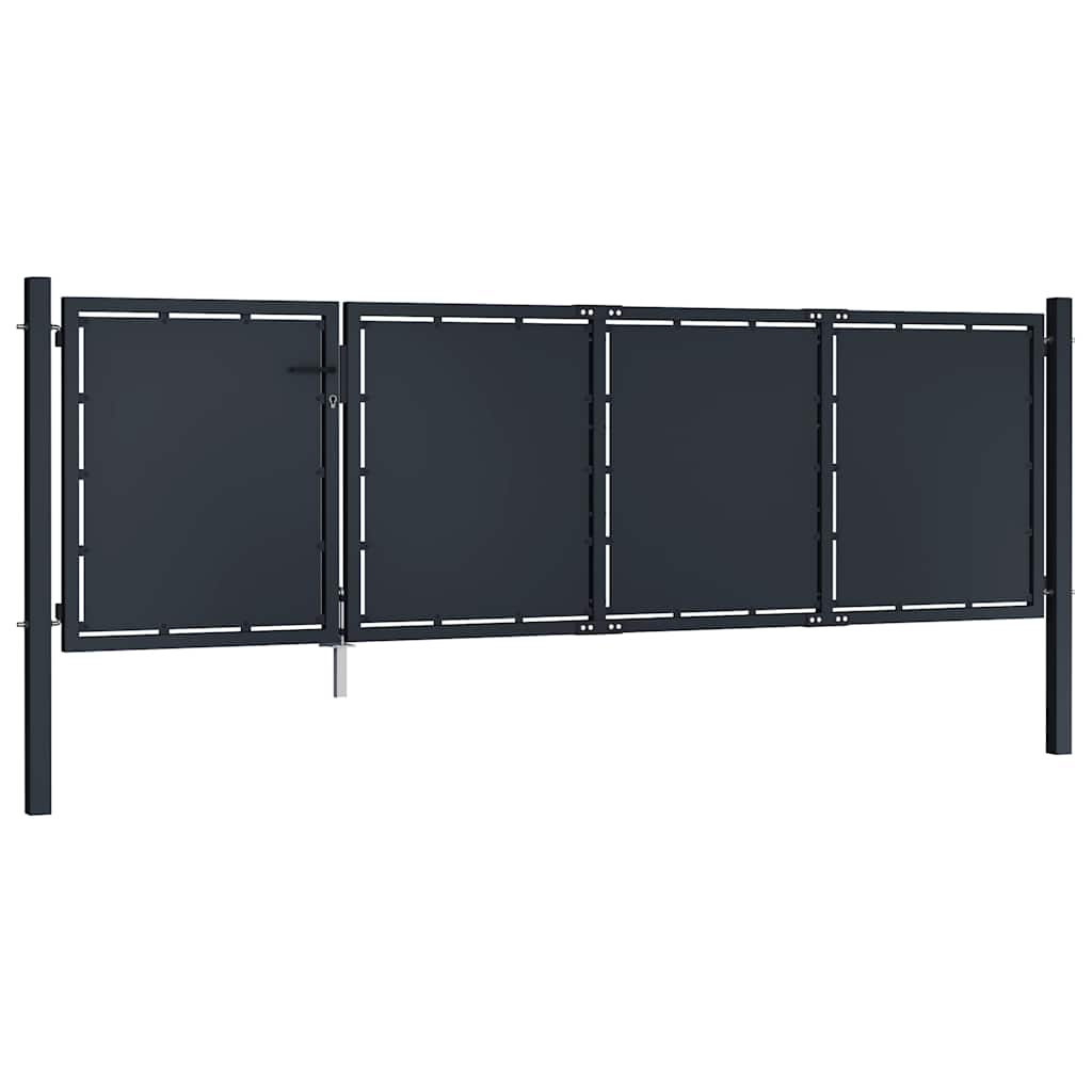 Cancello da Giardino in Acciaio 350x75 cm Antracite