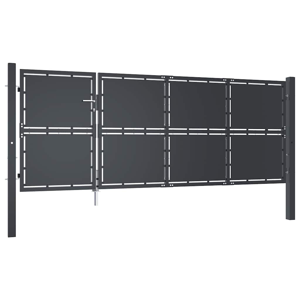 Cancello da Giardino in Acciaio 350x125 cm Antracite