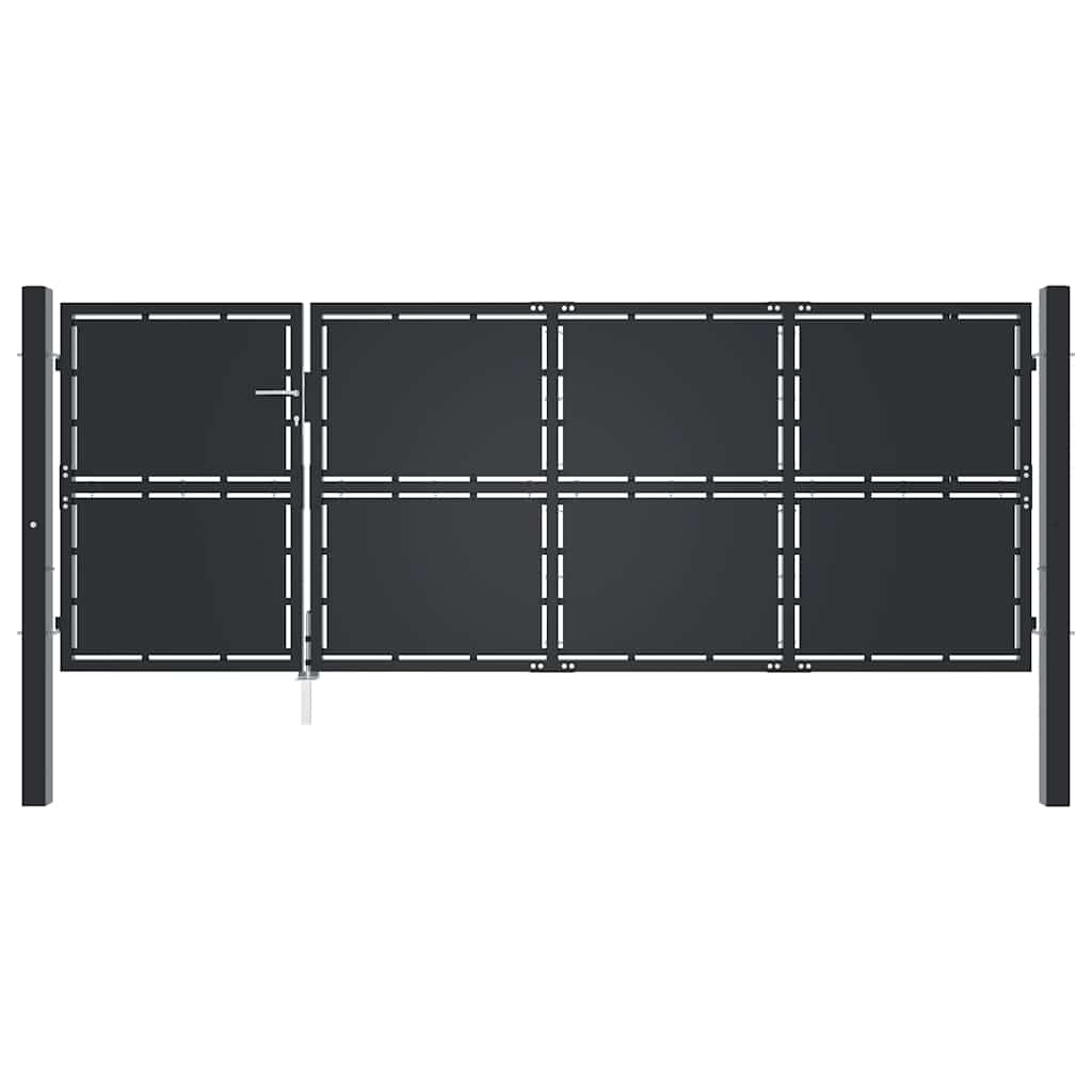 Cancello da Giardino in Acciaio 350x125 cm Antracite