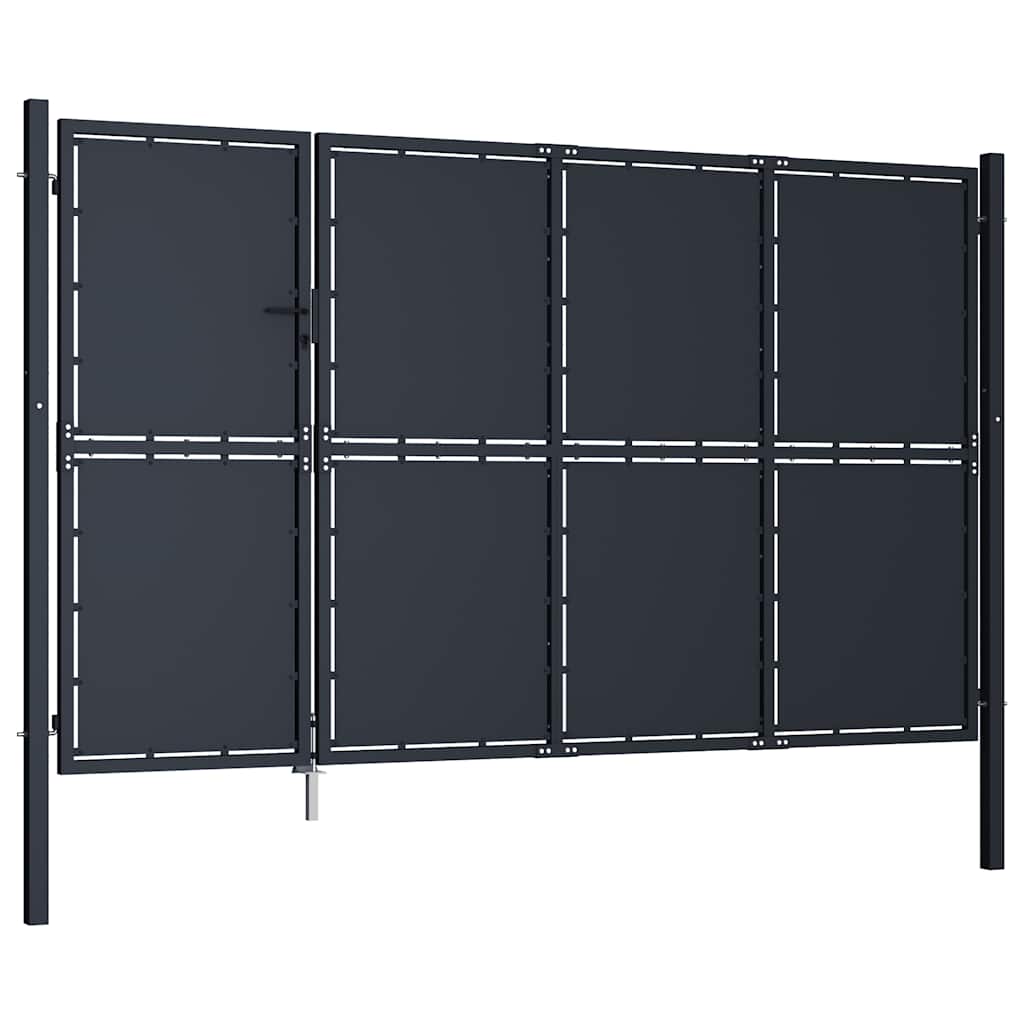 Cancello da Giardino in Acciaio 350x175 cm Antracite