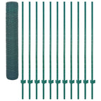 Rete per Recinzione con Pali in Acciaio 25x1,5 m Verde