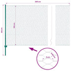 Rete per Recinzione con Pali in Acciaio 25x1,5 m Verde