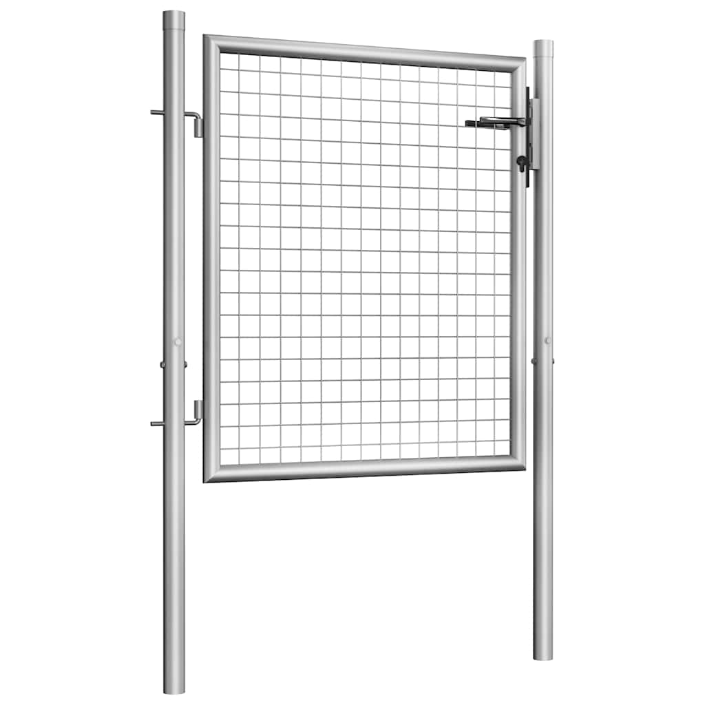 Cancello da Giardino in Acciaio Zincato 100x75 cm Argento