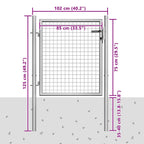 Cancello da Giardino in Acciaio Zincato 100x75 cm Argento
