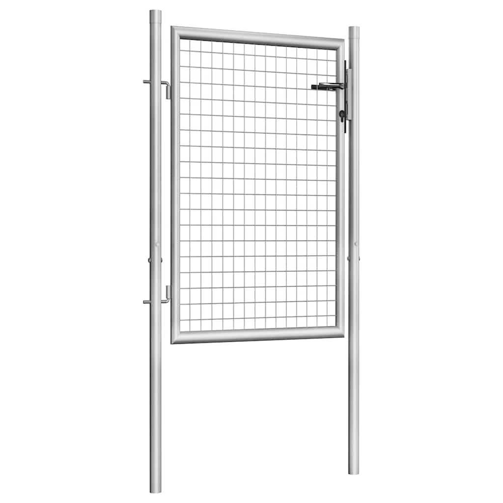 Cancello da Giardino in Acciaio Zincato 100x100 cm Argento