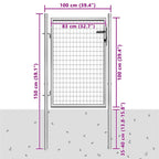 Cancello da Giardino in Acciaio Zincato 100x100 cm Argento