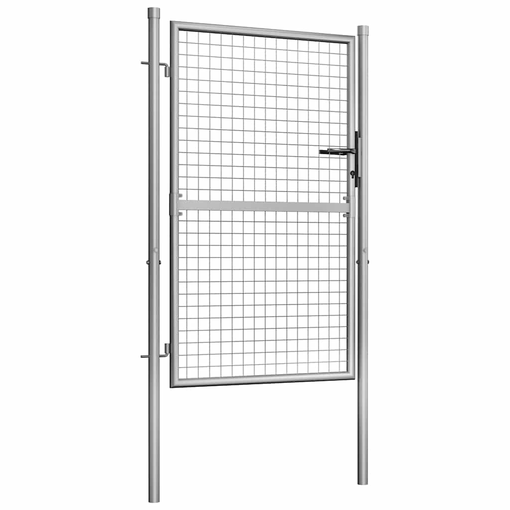 Cancello da Giardino in Acciaio Zincato 100x125 cm Argento