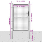 Cancello da Giardino in Acciaio Zincato 100x125 cm Argento