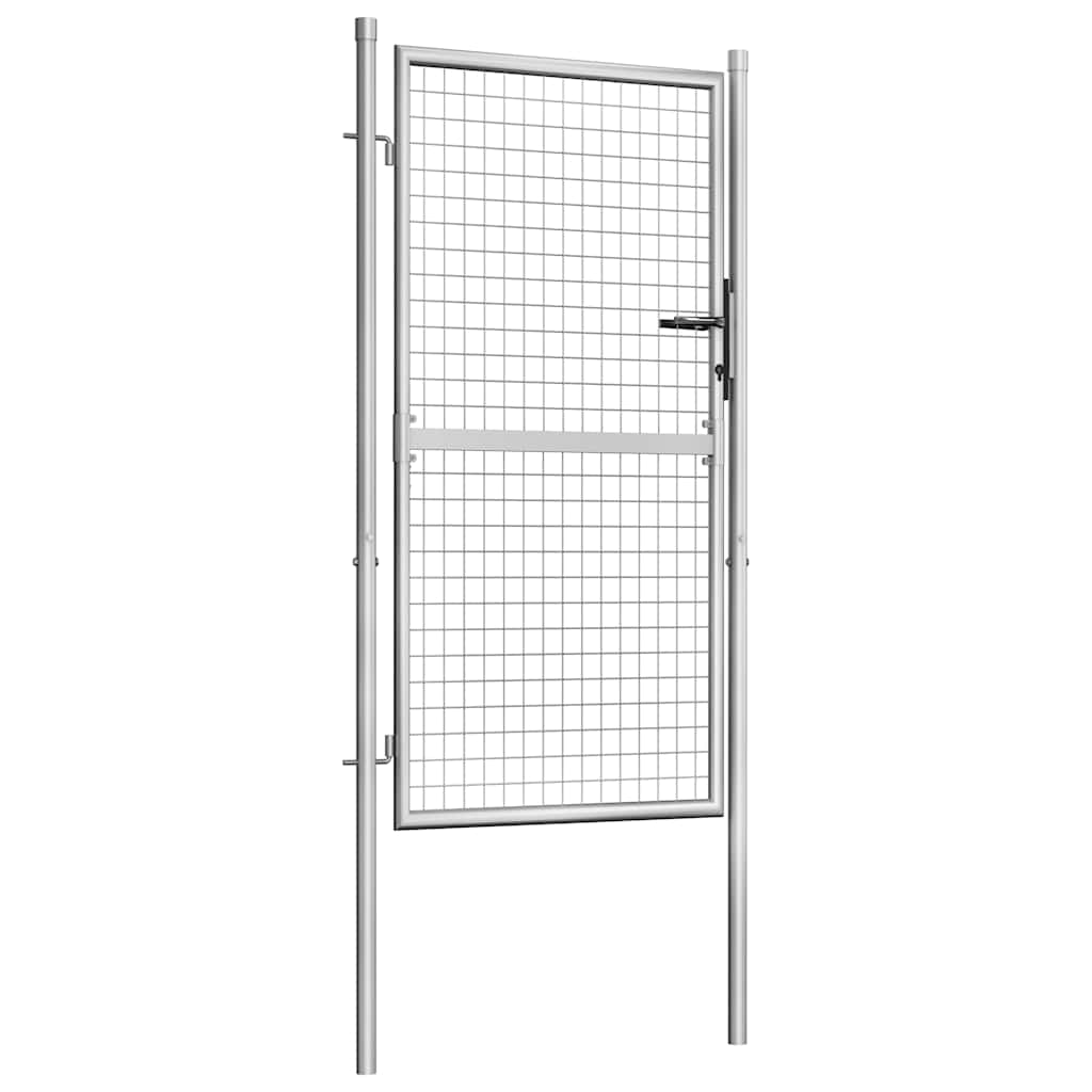 Cancello da Giardino in Acciaio Zincato 100x150 cm Argento