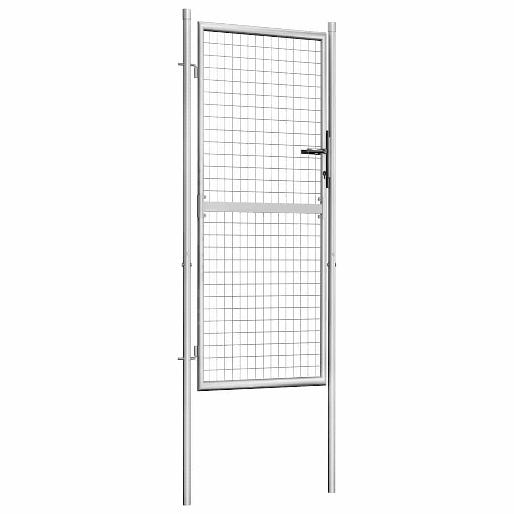 Cancello da Giardino in Acciaio Zincato 100x175 cm Argento