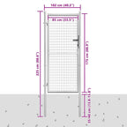 Cancello da Giardino in Acciaio Zincato 100x175 cm Argento