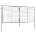 Cancello da Giardino in Acciaio Zincato 300x100 cm Argento