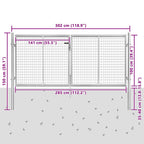 Cancello da Giardino in Acciaio Zincato 300x100 cm Argento