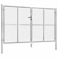 Cancello per Giardino in Acciaio Zincato 306x200 cm Argento