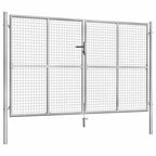 Cancello per Giardino in Acciaio Zincato 306x200 cm Argento