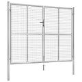 Cancello da Giardino in Acciaio Zincato 300x200 cm Argento