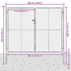 Cancello da Giardino in Acciaio Zincato 300x200 cm Argento
