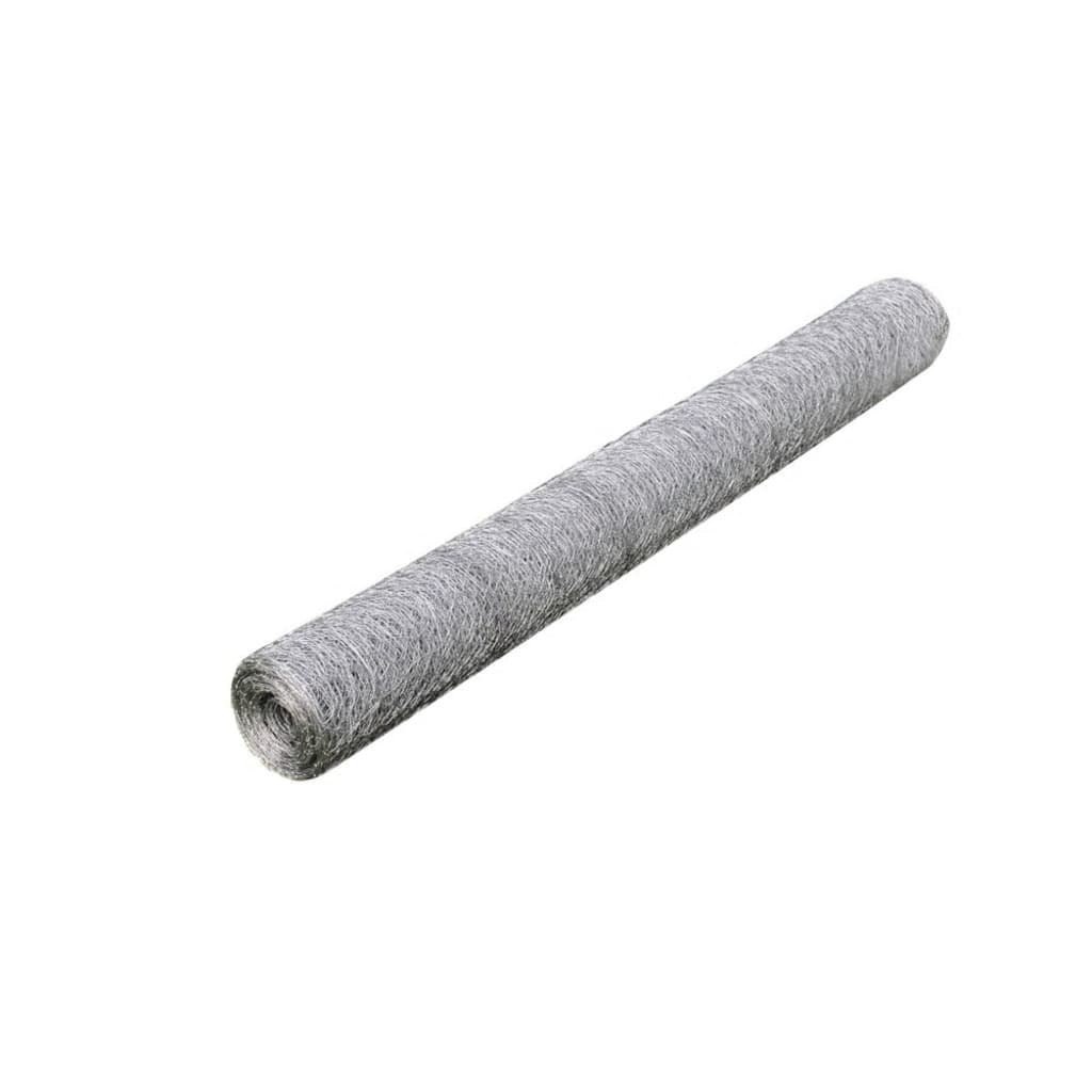Recinzione in Rete Esagonale Acciaio Zincato 1x25 m Argento