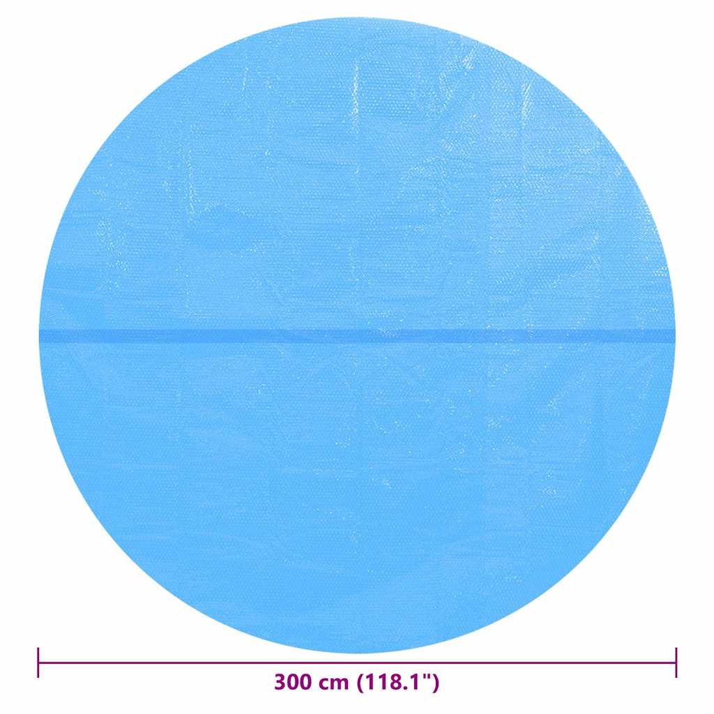 Pellicola Galleggiante Solare PE Rotonda 300 cm per Piscina Blu