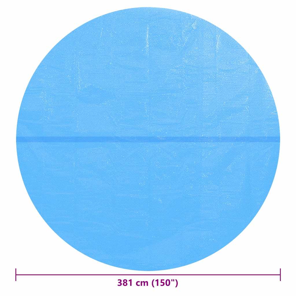 Pellicola Solare Galleggiante PE Rotonda 381 cm per Piscina Blu