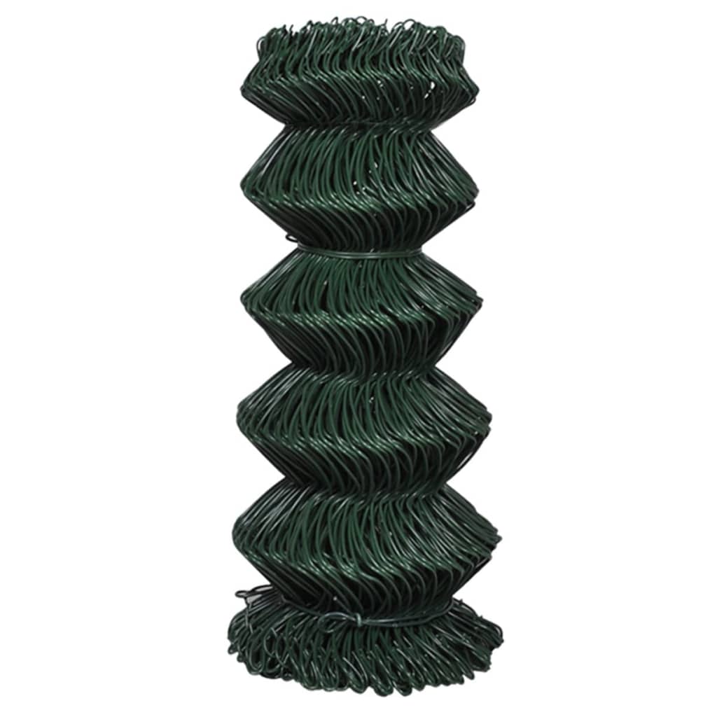 Recinzione a Rete in Acciaio con Rivestimento PVC 0,8x25 m Verde