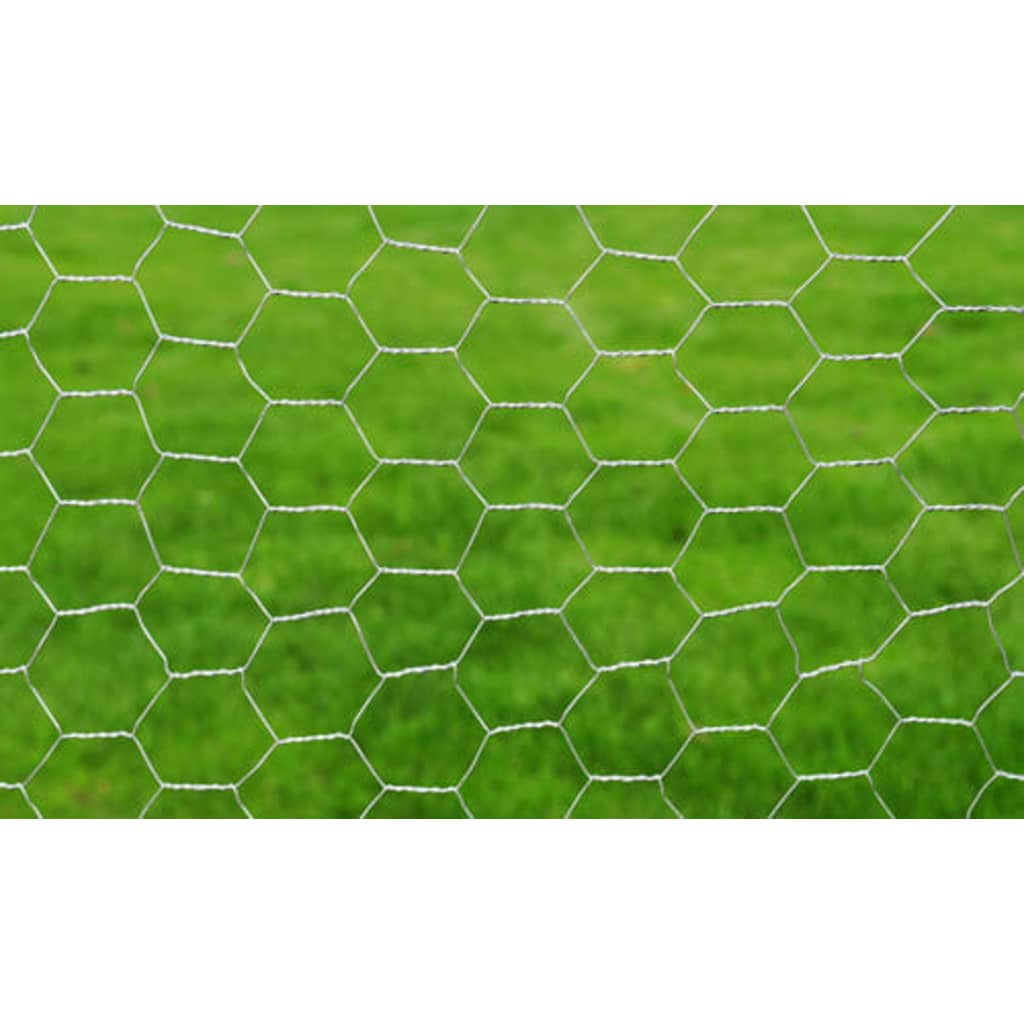 Recinzione in Rete per Pollaio Acciaio Zincato 25x0,5 m Argento