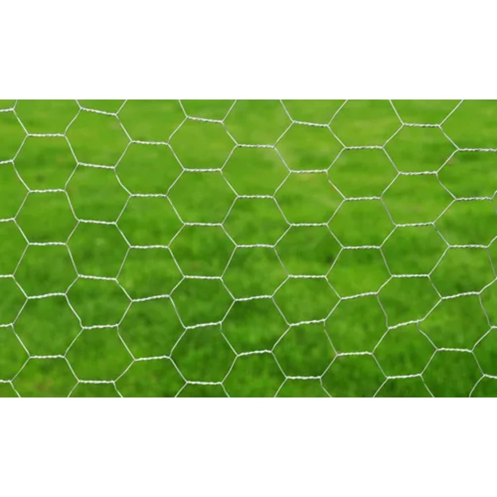 Recinzione in Rete per Pollaio Acciaio Zincato 25x0,5 m Argento