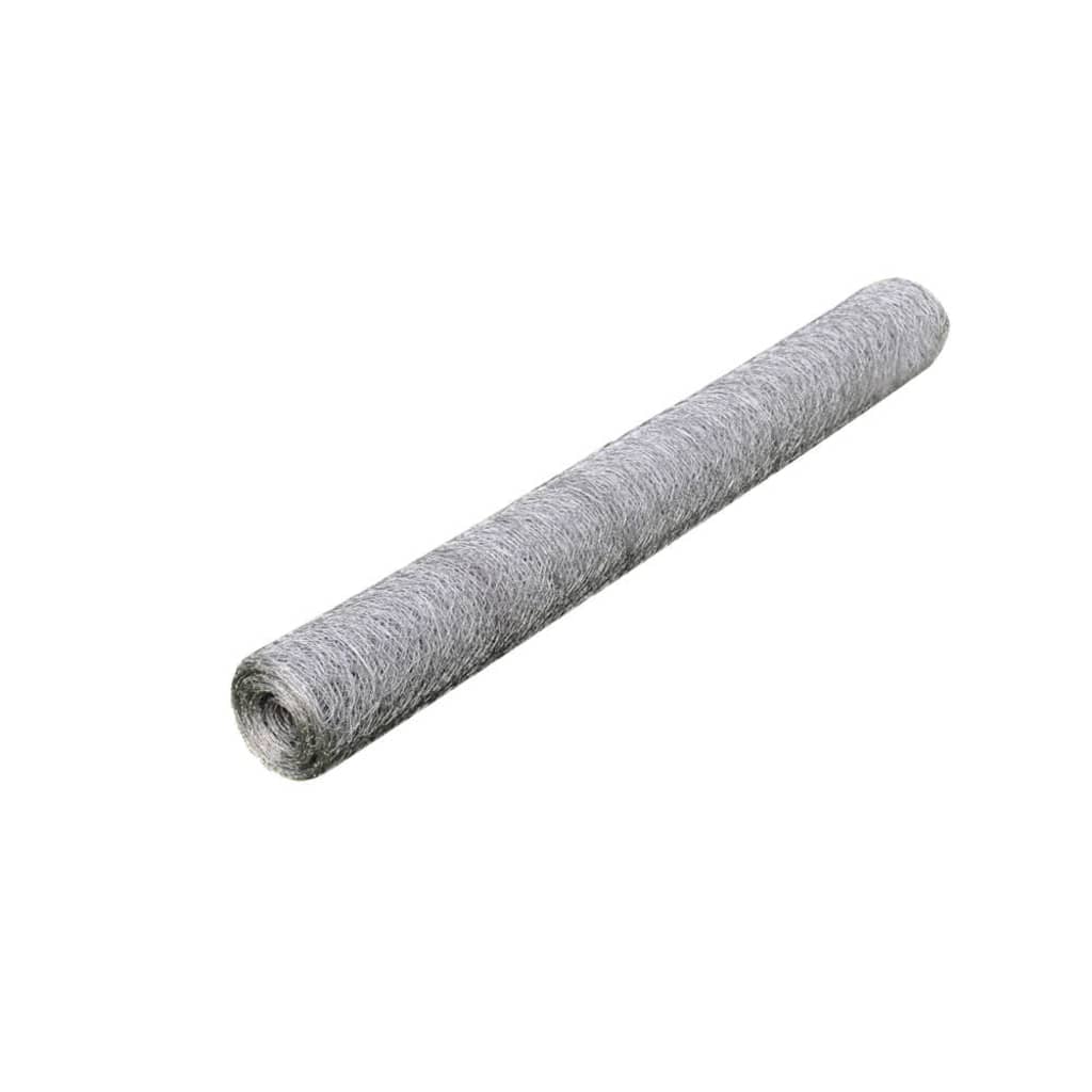 Recinzione in Rete per Pollaio Acciaio Zincato 25x1 m Argento