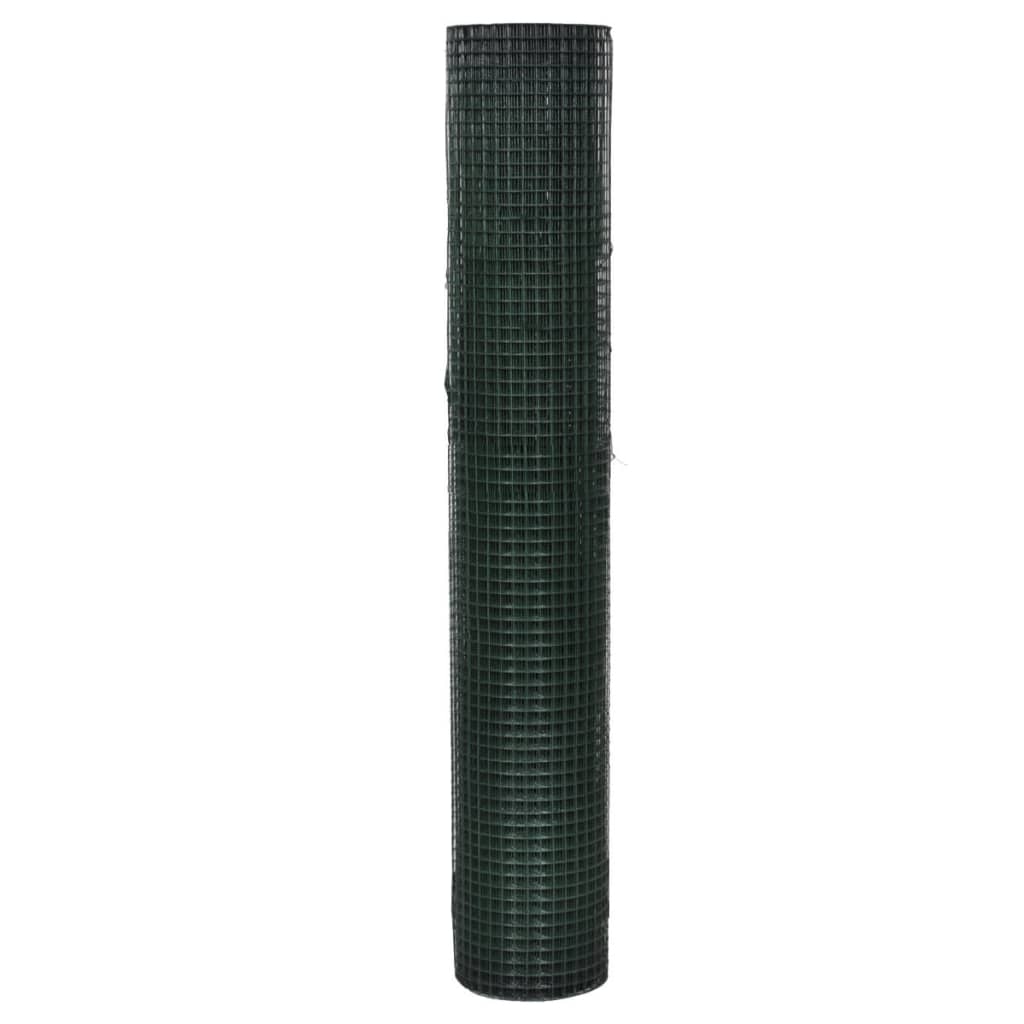 Recinto Pollaio in Rete Zincata Rivestimento PVC 10x1 m Verde