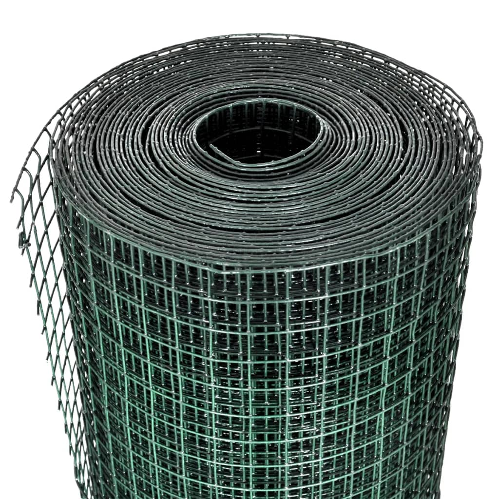 Recinto Pollaio in Rete Zincata Rivestimento PVC 10x1 m Verde