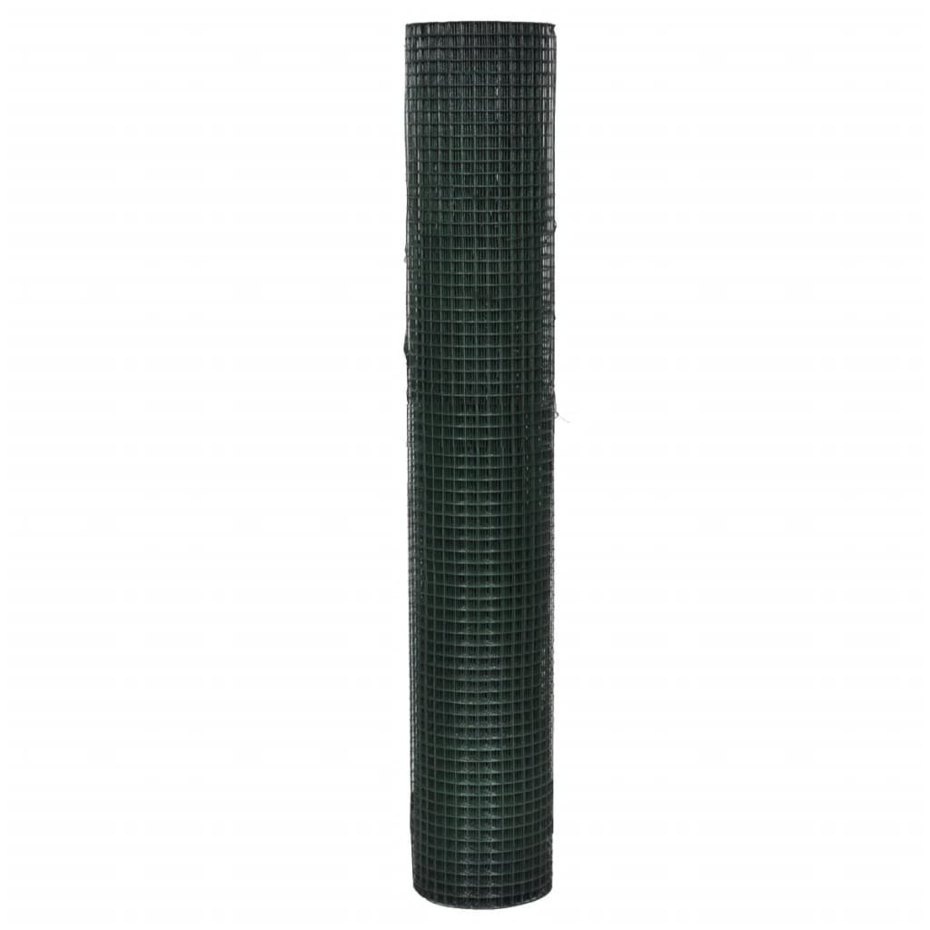 Recinto Pollaio in Rete Zincata Rivestimento PVC 10x1 m Verde