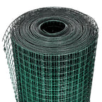 Recinzione in Rete Metallica per Pollaio Rivestita in PVC 25x1 m Verde