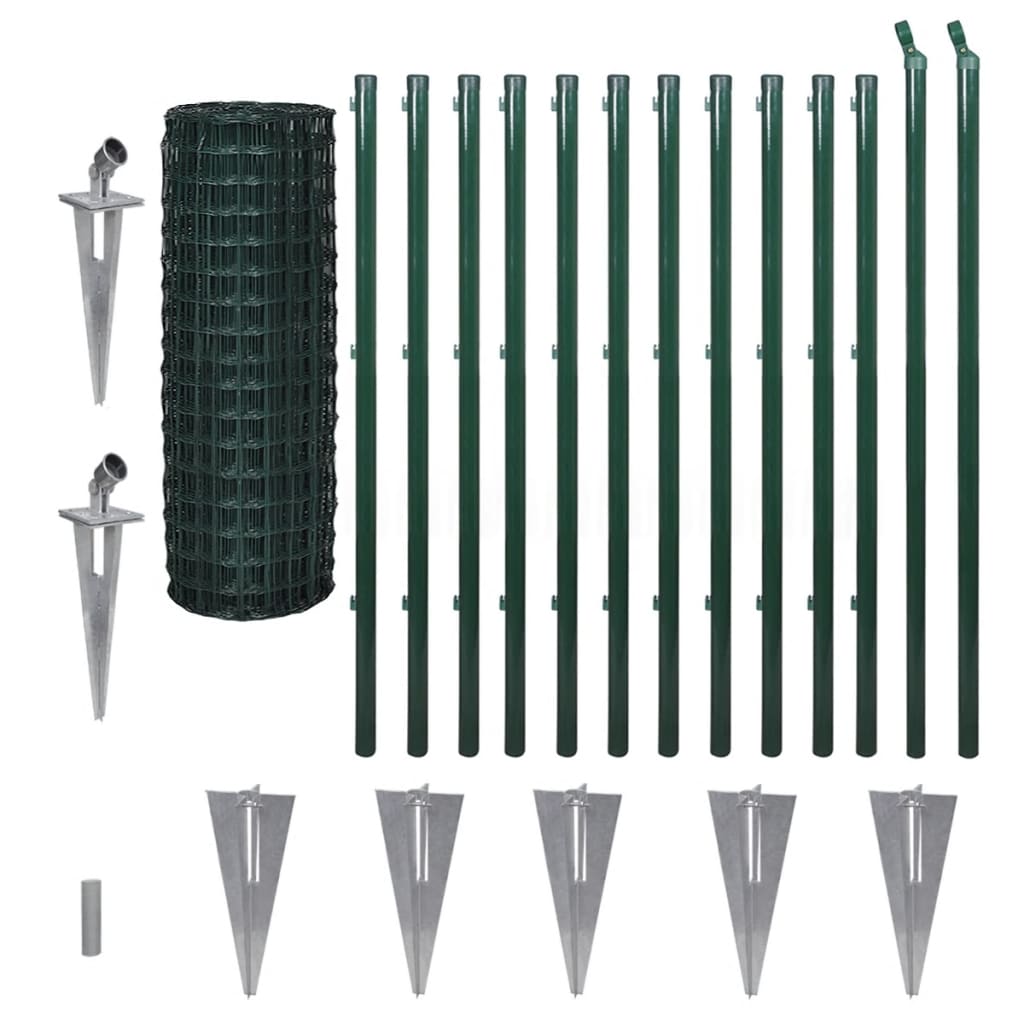 Recinzione Europea in Acciaio 25 x 1,2 m Verde