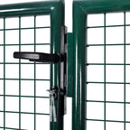 Cancello da Giardino in Rete Acciaio Zincato 300x75 cm Verde Scuro