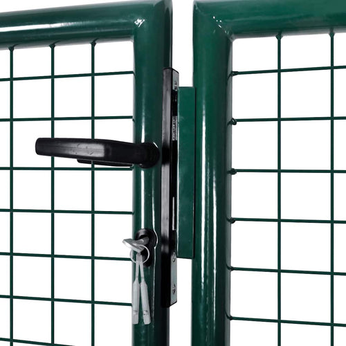 Cancello da Giardino in Rete Acciaio Zincato 300x75 cm Verde Scuro