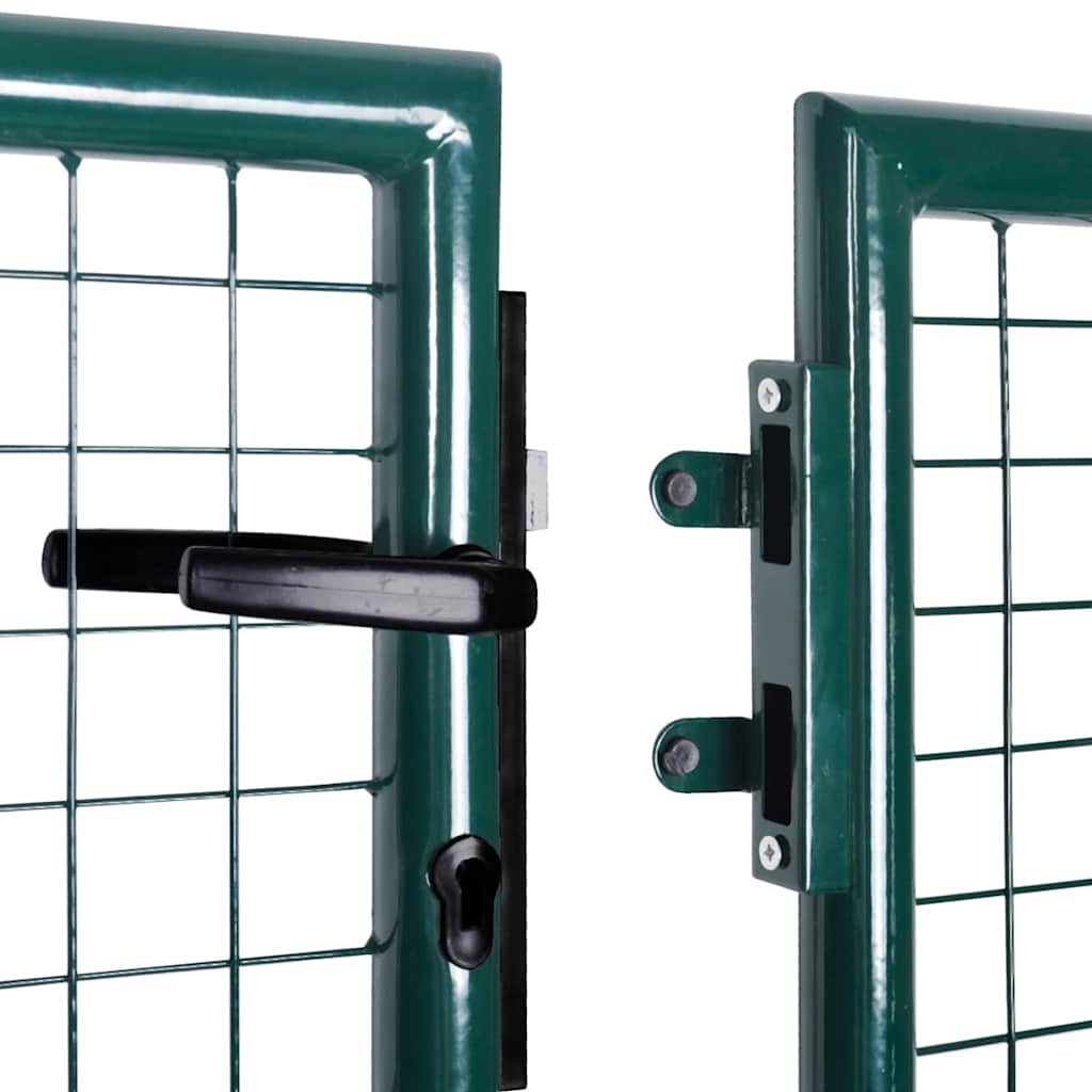Cancello da Giardino in Rete Acciaio Zincato 300x75 cm Verde Scuro