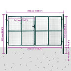 Cancello da Giardino in Rete Metallica 300x175 cm Acciaio Zincato Verde Scuro