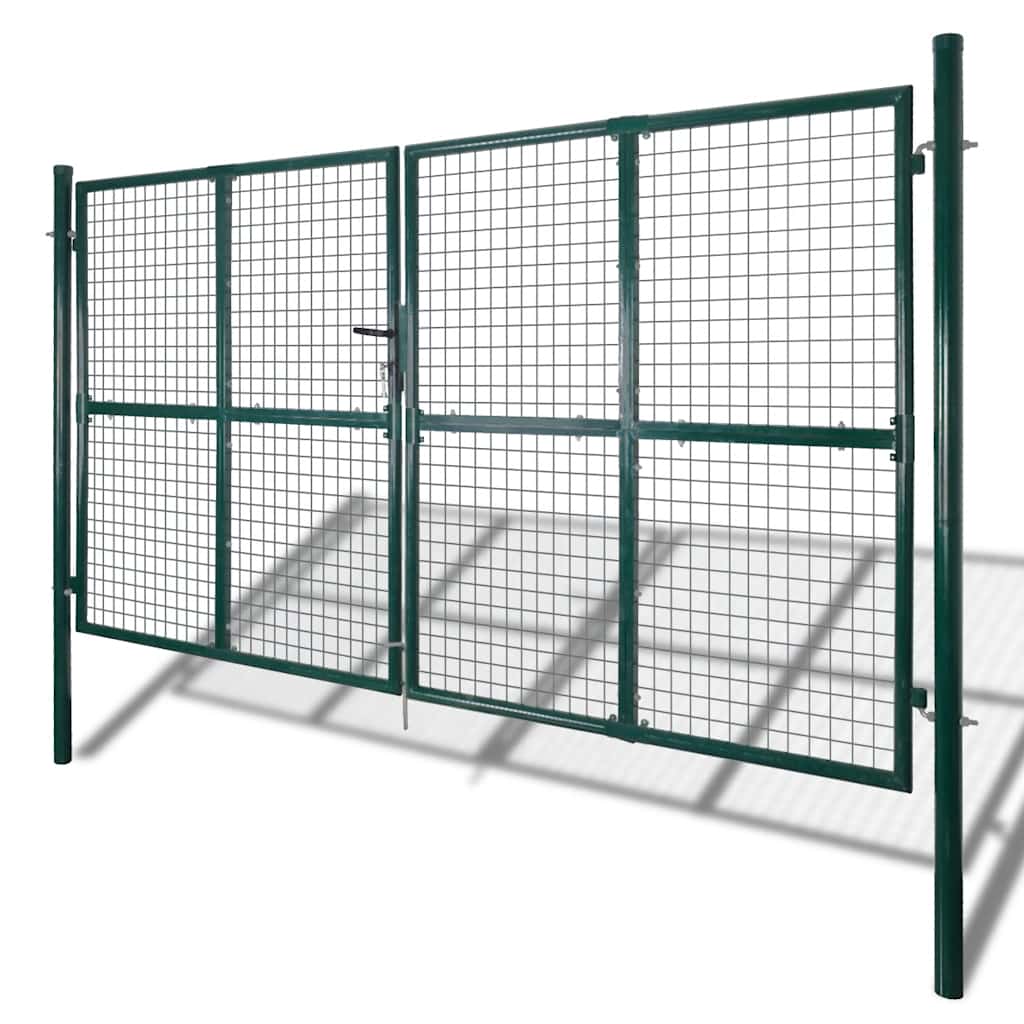 Cancello da Giardino in Rete per Recinzione 300x200 cm Acciaio Zincato Verde Scuro