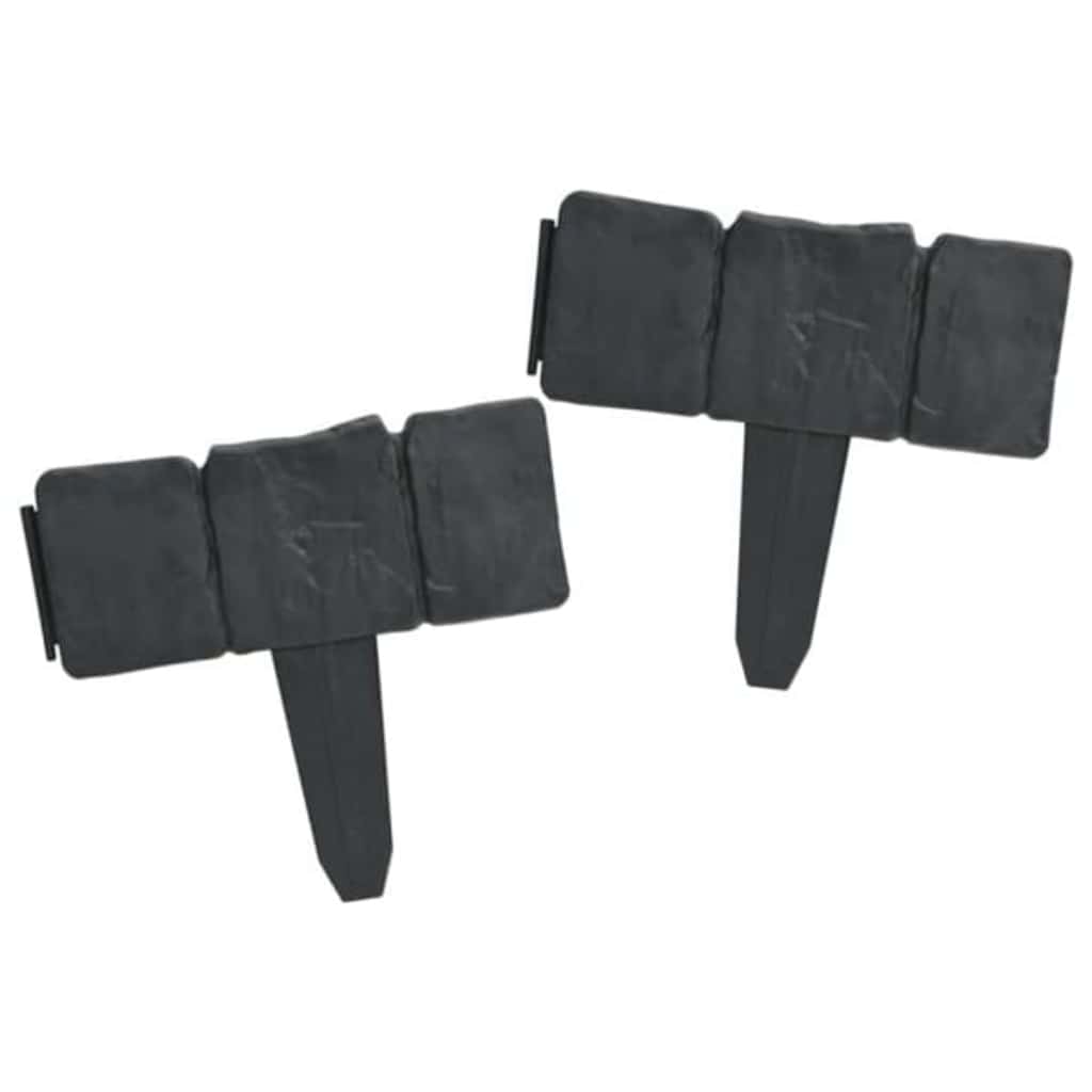 Recinzione Giardino Plastica 41 pz Aspetto Pietra 10 m