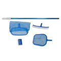 Set pulizia piscina con 2 schiumatoi foglie, spazzola, scrubber e palo telescopico