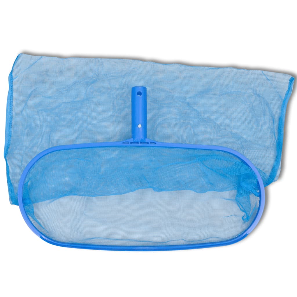 Set pulizia piscina con 2 schiumatoi foglie, spazzola, scrubber e palo telescopico