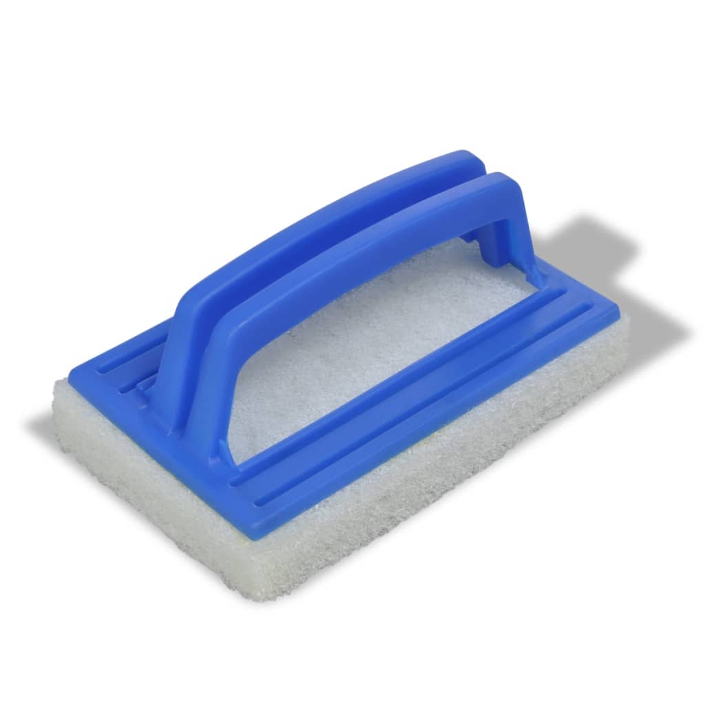 Set pulizia piscina con 2 schiumatoi foglie, spazzola, scrubber e palo telescopico