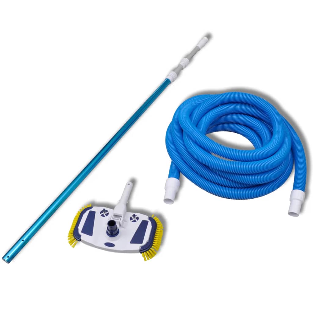 Set vacuum per pulizia piscina con palo telescopico e tubo flessibile