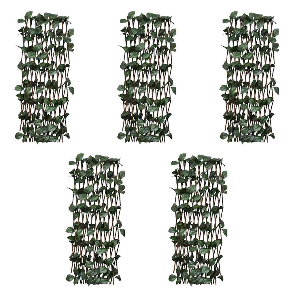 Recinto in Salice a Traliccio con Foglie Artificiali 180x90 cm - Set 5 Pezzi