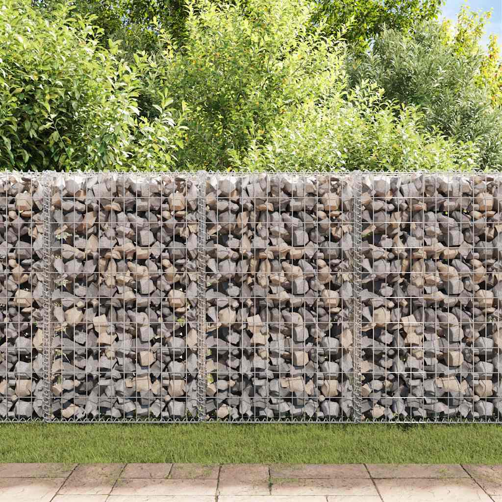 Cesto Gabbione con Coperchio in Filo Zincato 100 x 80 x 30 cm