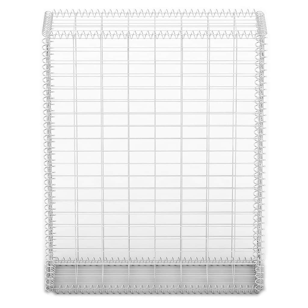 Cesto Gabbione con Coperchio in Filo Zincato 100 x 80 x 30 cm