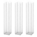 Set Gabbione 3 pezzi in Filo Zincato 25 x 25 x 150 cm