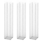Set Gabbione 3 pezzi in Filo Zincato 25 x 25 x 150 cm