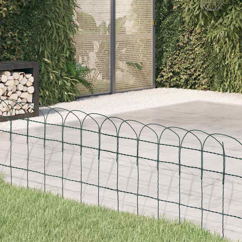 Recinzione per Giardino in Ferro Verniciato a Polvere 25x0,4 m Verde